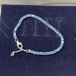 Pandora Silver Bracelet with Blue Gems